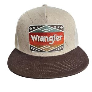 Wrangler Two-Tone Beige and Brown Hat